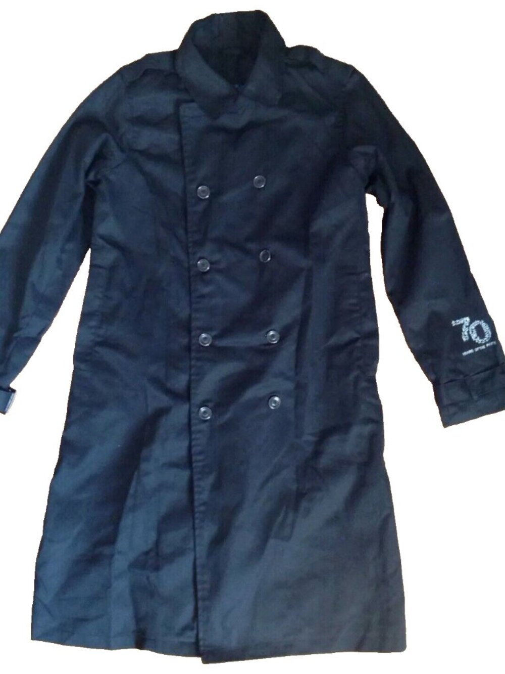 TUPPERWARE 2018 BLACK LONG SLEEVE DOUBLE BREASTED CHEF COAT JACKET MENS S 39x40